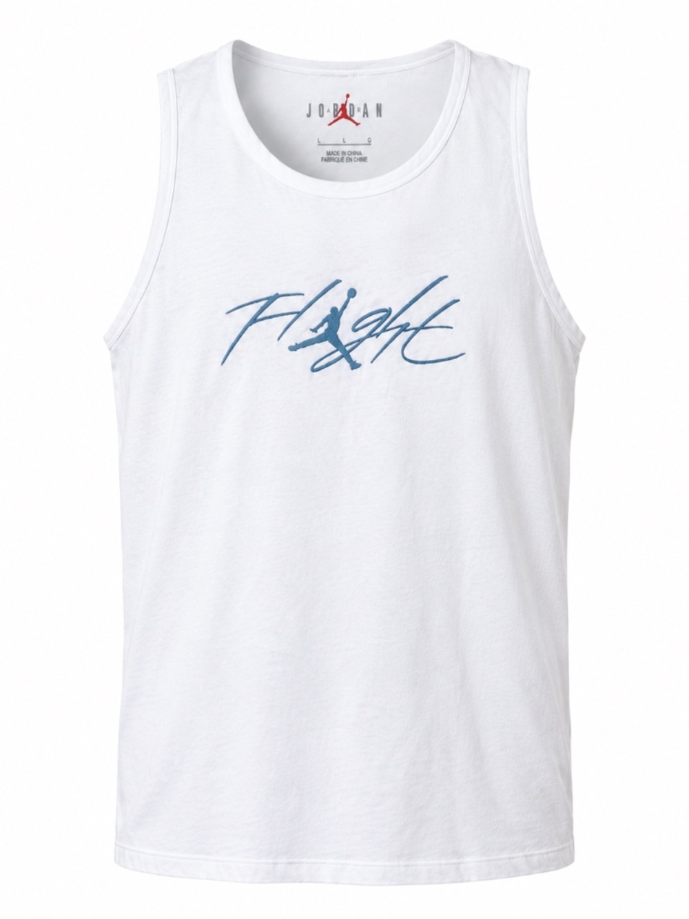 Jordan Flight Tank Top White/Blue Sleeveless Basketball Gym Embroidered Men’s L